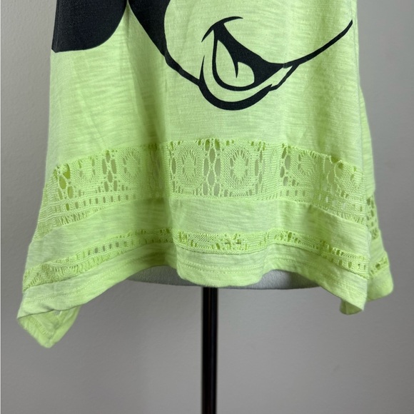 Disney‎ Minnie Mouse Tank Top Neon Green Lace Hem Women’s Size L - Picture 4 of 13